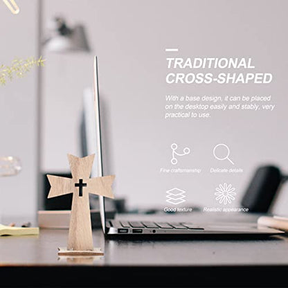 20pcs Wooden Crosses for Crafts Unfinished Wood Crosses Mini Standing Cross Holy Cross Collectible for Easter Decoration Table Display Dining Wedding Party Decor