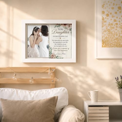 To My Daughter on Her Wedding Day - Light Up Photo Frame - color: Bride