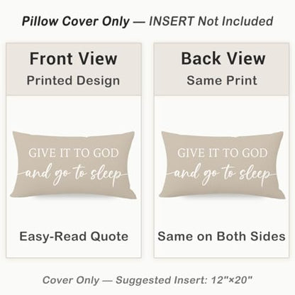 Warm Beige Lumbar Pillow Covers 12x20 Inch Set of 2 - color: Warm Beige
