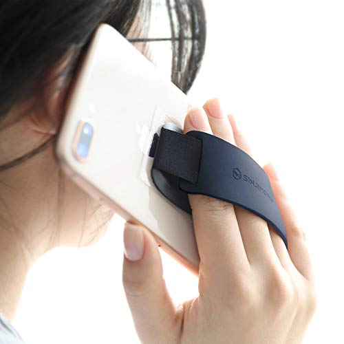 Sinjimoru Phone Grip with Silicone Band, Holder & Kickstand, Olive Grey