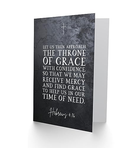 Artery8 Hebrews 4:16 Approach The Throne Help us in Our Time of Need Christian Bible Verse Quote Scripture Typography Sealed Greeting Card Plus Envelope Blank inside - color: Approach The Throne