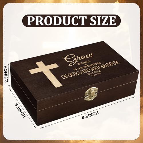 CroBlissful Memory Keepsake Box for Baptism Gifts Christening Wooden Gift Box 8.6 x 5.1 x 2.4 Inches Storage for Boys, Girls Jewelry Storage for Baptism Catholic Memory Keepsake(Cross) - style: Cross