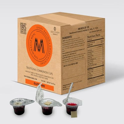 DISCOVERY PRODUCT Gluten Free Communion Cups & Wafer Set, Box of 100 Cups - size: Box of 100 Gluten Free
