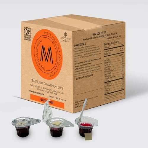 DISCOVERY PRODUCT Gluten Free Communion Cups & Wafer Set, Box of 100 Cups - size: Box of 100 Gluten Free