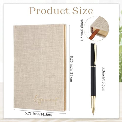 Engrowtic Wedding Officiant Book with Pen 5.25x8.25,Beige,Classic - color: Beige, style: Classic