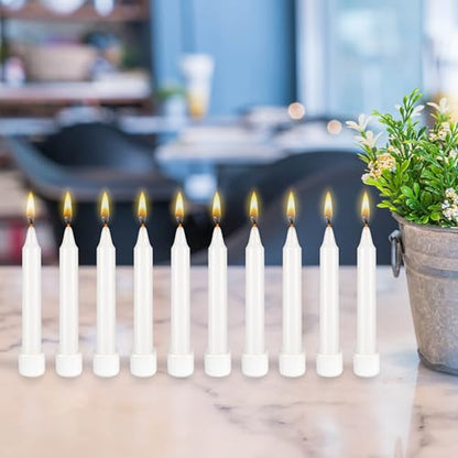 10 pcs Unscented 4 Inch White Taper Candles, Multi Purpose, Household General Usage, Emergency Lighting, Church, Prayer Vigils, Religious Ceremonies