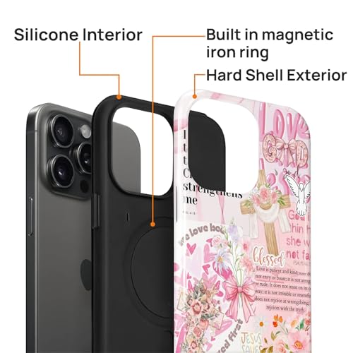 Magnetic Case for iPhone 14 Pro Max, Compatible with Magsafe PC Hard Shell & Silicone Inner Bumper Anti-Scratch Full-Body Cover Shockproof Slim Design Retro Newspaper Collage Religious Jesus - color: Retro Newspaper Collage Religious Jesus, size: iPhone 1