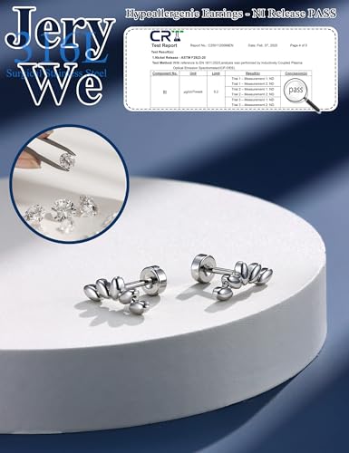 JeryWe Cartilage Earrings for Women Hypoallergenic Helix Piercing Jewelry - color: F:cluster-silver filled