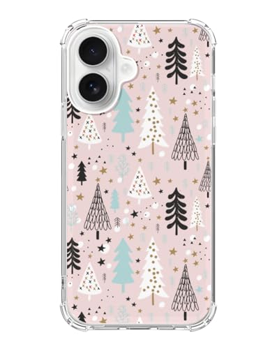 Pink Christmas Trees Phone Case Compatible with iPhone 17, Winter Holiday Phone Cover for iPhone 17 - color: Pink Christmas Trees