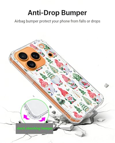 Watercolor Christmas Gnomes Trees Phone Case Compatible with iPhone 17 Pro Max, Cute Winter New Year Phone Cover for iPhone 17 Pro Max, Trendy TPU Bumper Phone Cover Case - color: Christmas Gnomes