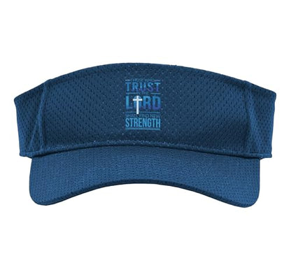Trust in the Lord Jesus Faith Christian Bible Verse Sport Sun Visor - color: Navy Blue