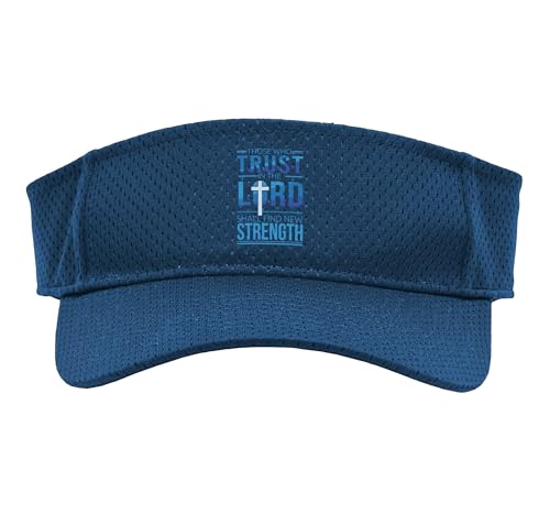 Trust in the Lord Jesus Faith Christian Bible Verse Sport Sun Visor - color: Navy Blue