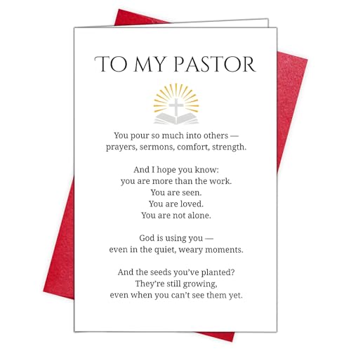Pastor Appreciation Cards, Thank You Card to My Pastor with Envelopes - color: DXI#034