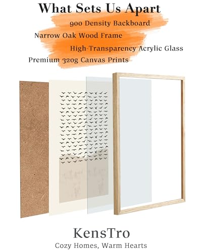 KensTro 16x20 Oak Framed Look at the Birds Christian Wall Art - color: Christian Abstract Birds-Framed, size: 20"L x 16"W