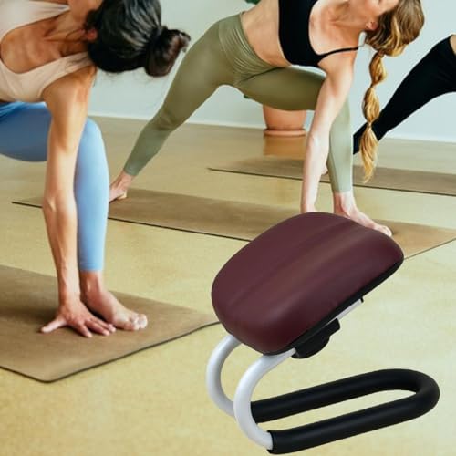Colaxi Meditation Stool for Adults, Meditation Bench Kneeling Stool, Ergonomic Portable Chair with Anti Slip Cover, Adjustable Prayer Bench Seat for Home Studio Praying Yoga, Style B Deep Red - color: Style B Deep Red