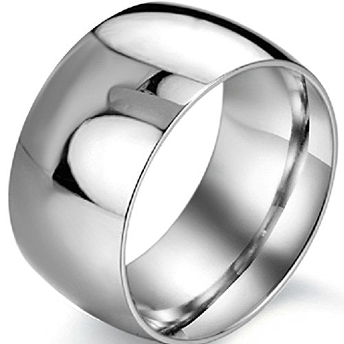Jude Jewelers 12mm Stainless Steel Classical Simple Plain Wedding Band Ring - color: Silver