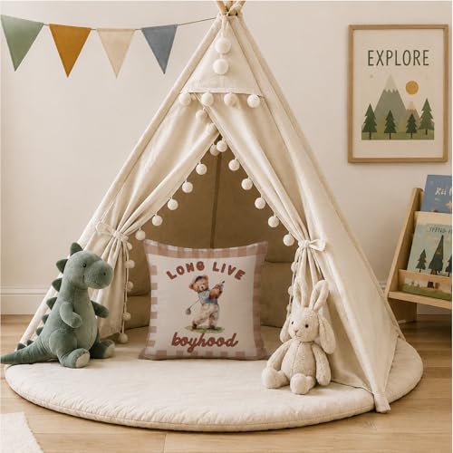 Kids Pillow Cover Long Live Boyhood - color: White-boyhood