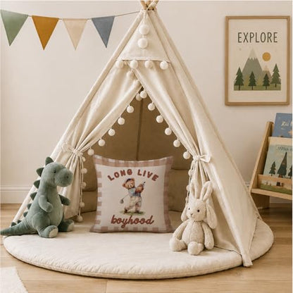 Kids Pillow Cover Long Live Boyhood - color: White-boyhood