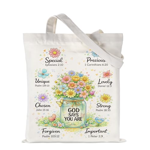 Octamber First Communion Gift Bags Girls, Jesus Tote Bag for Women Girls, Religious Bible Tote Bags for Women Teen Girl Church Confirmation First Communion Baptism Gifts Bag Jesus Stuff