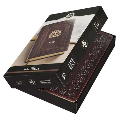 KJV Holy Bible, Super Giant Print Faux Leather Red Letter Edition - Ribbon Marker, King James Version, Burgundy (KJV Super Giant Print Editions)