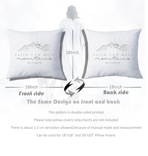 Bible Pillow Cover 18x18, Christian Home Decor - color: White