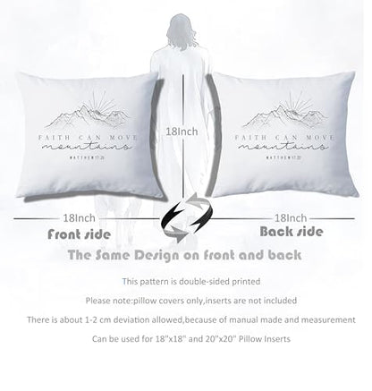 Bible Pillow Cover 18x18, Christian Home Decor - color: White
