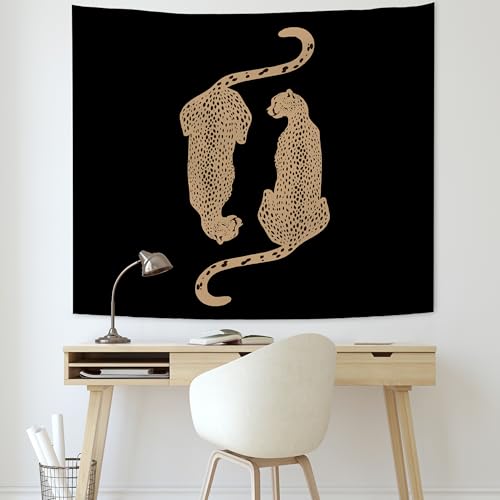 KAIOUS Y2k Leopard Print Wall Hanging Tapestry, 50x58, Black - color: Black Leopard, size: 58"L x 50"W