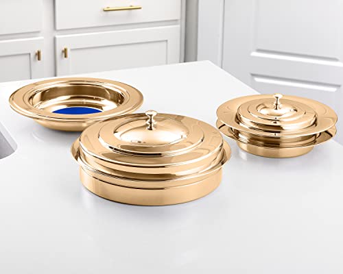 Premium Gold Stainless Steel Offering Trays for Church Collections - color: Offering Plate Blue