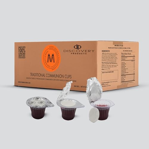 DISCOVERY PRODUCTS Pre-Filled Communion Cups with Wafer & Juice - Pack of 500 - size: Box of 500 Traditional