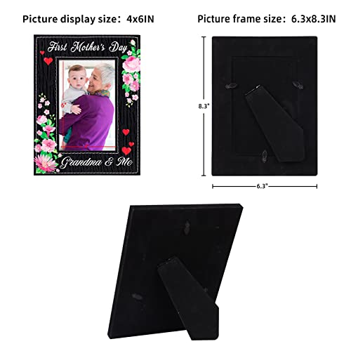 WaaHome Happy First Mothers Day Gifts for New Grandma - Grandma and Me First Mothers Day Picture Frame Gifts for First Time Grandma New Grandmother Nana To Be from Grandchildren - color: 4-First Time Grandma 4x6