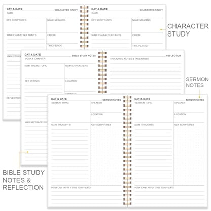 Heveboik Bible Study Journal – Church Notes Notebooks – Note Taking & Journaling Kit, 5.8" x 8.5", Watercolor Blue - color: Watercolor Blue