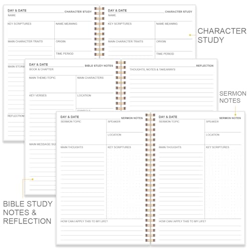 Heveboik Bible Study Journal – Church Notes Notebooks – Note Taking & Journaling Kit, 5.8" x 8.5", Watercolor Blue - color: Watercolor Blue