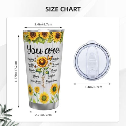 Christian Gifts for Women, Inspiration Religious Gifts, Bible Verse Encouragement Gifts, Thank You Gifts, Birthday Gifts for Women, Mom, Friend, Sister -20 Oz Stainless Steel Tumbler - color: Straw Three-piece Set 1