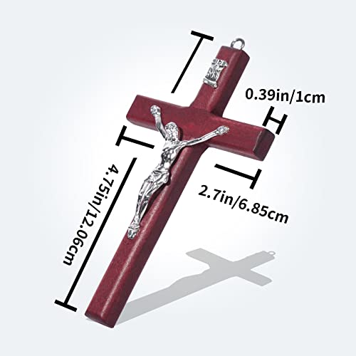SHAOQINLIN 24 Pieces Crucifix Wall Cross, 4.7 Inch Wooden Wall Hanging Cross Wall Decor Home Decor - size: 24 PCS