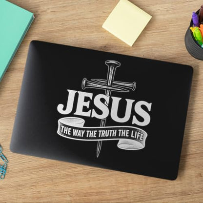 Premium Jesus The Way The Truth The Life Car Decal – Christian Cross Sticker, Faith Vinyl Decal for Car, Truck, Laptop, Christian Gift Size 6x6 inches - size: Size 6x6 inches