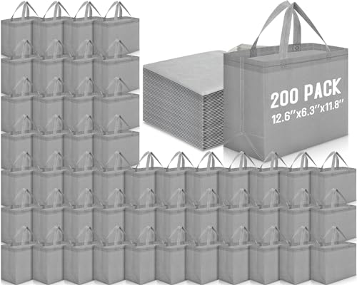 Windyun Reusable Grocery Bags Non Woven with Handles - color: Dark Gray