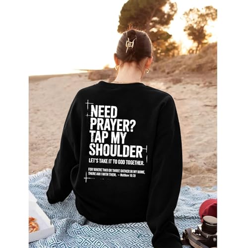 Christian Sweatshirts for Women Jesus Cross Casual Pullover - color: Break, size: Medium