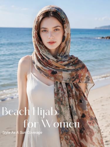 vimate Lightweight Scarf for Women Fashion Head Cover Hijab Cotton Voile Scarf Shawl Wrap for Spring Fall Winter Season - color: M2#.style 45
