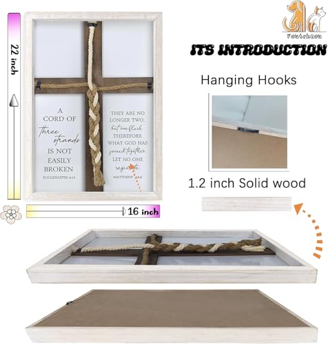 A Cord of Three Strands Wedding Ceremony Sign, 22x16 Inch, White - color: White, size: 22X16Inches