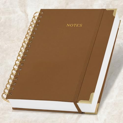 Aesthetic Thick Spiral Notebook Journal For Women in B5 - Linen Hardcover - color: Camel, size: B5