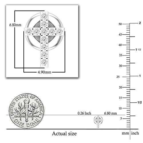 Dazzlingrock Round White Natural Diamond Charm Cross Stud Earrings - style: Push Back