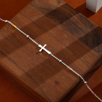 Ankle Bracelets for Women Waterproof Non Tarnish Anklet - style: Cross-SL