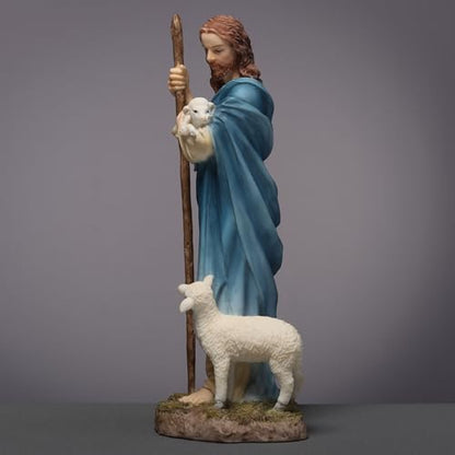 Veronese Design 6 1/4 Inch Jesus The Shepherd Polyresin Hand Painted Religious Collectible Figurine Sculpture