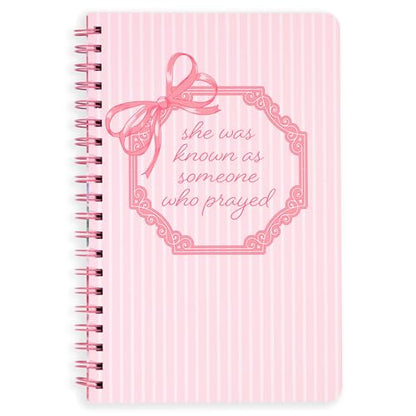 Steel Mill & Co Cute Floral Spiral Notebook Journal for Notes, 10.5" x 7.5" Prayer Journal and Church Notes Journal for Women with Durable Hardcover and 60 Lined Pages with Prompts (Someone Who Prayed) - color: Someone Who Prayed