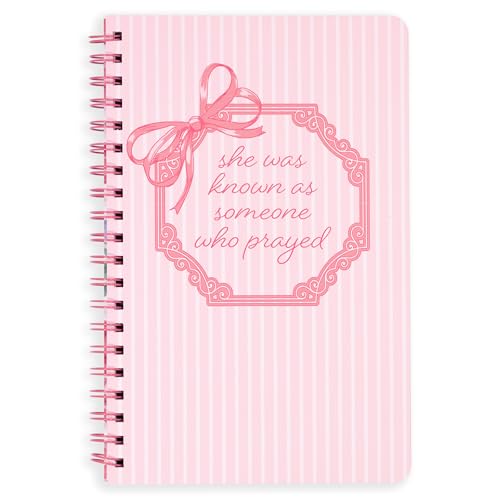 Steel Mill & Co Cute Floral Spiral Notebook Journal for Notes, 10.5" x 7.5" Prayer Journal and Church Notes Journal for Women with Durable Hardcover and 60 Lined Pages with Prompts (Someone Who Prayed) - color: Someone Who Prayed