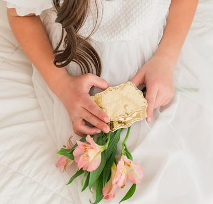 Cherished Moments Personalized First Communion Rectangle Jewelry Box - color: Gold Communion