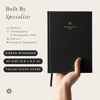 Christian Journal Notebook: Lined Writing Journal with Bible Verses, Prayer List & Sermon Notes | Ruled Faith-Based Notebook for Women & Men – 218 Pages, 110gsm Paper (Black) - color: Black