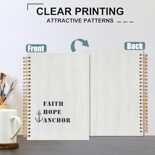 Nautical Anchor Christian Spiral Notebook 5.5x8.3 - color: White Nautical Anchor Christian