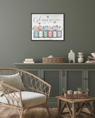 God Says You Are Wall Art, Christian Bible Verse 12" x 15 - color: God Says You Are, size: 12"L x 15"W