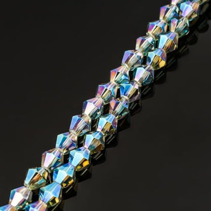 250pcs Czech 6mm (0.24 Inch) Faceted Bicone Crystal Glass Beads Spacer Bulk Green Peridot Shimmer - color: Peridot Shimmer, size: 6mm - 250pcs
